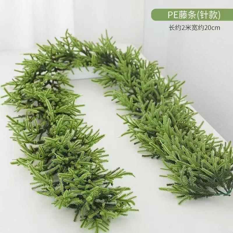 .8米圣诞花节植绒仿真加QJC密圣诞树条藤装饰品商场环布1置橱窗