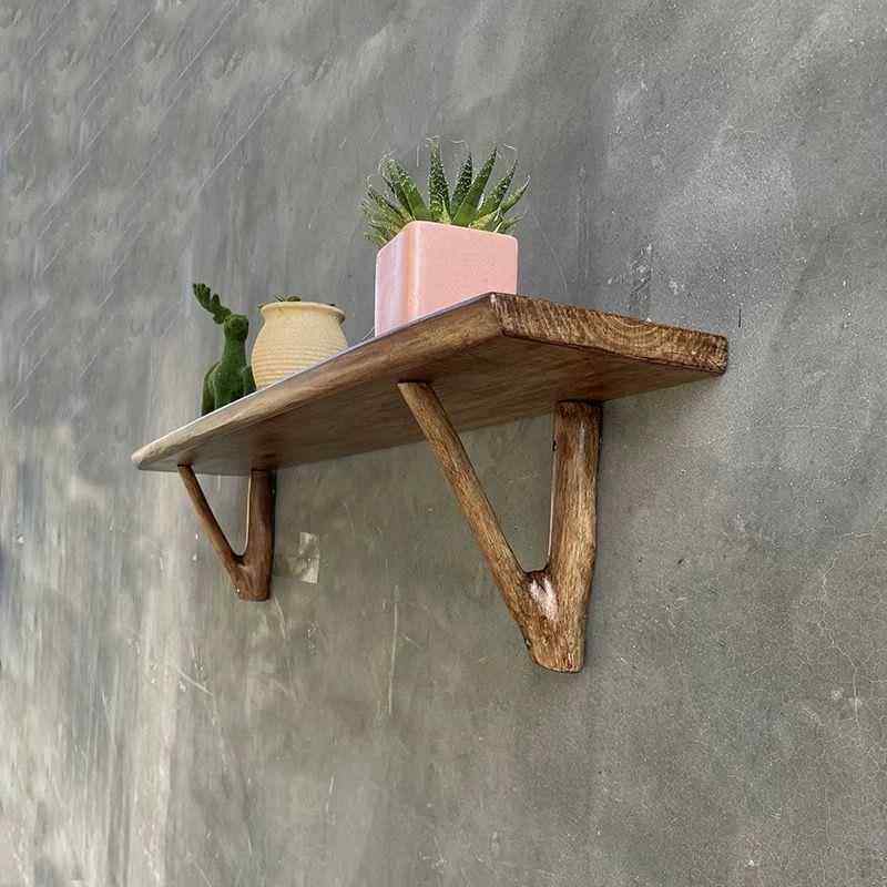 实木墙壁板置HBC物功能实用墙饰收纳架一架多字隔隔板花架装