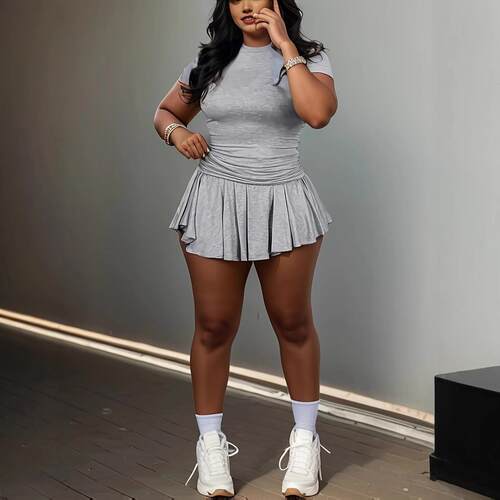 Women's Solid Color Top & Skort Basic Casual Fashion Cozy