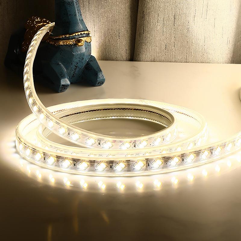 led灯带5730超亮灯条双排线灯三色变光客厅卧室吊顶防水光带220V