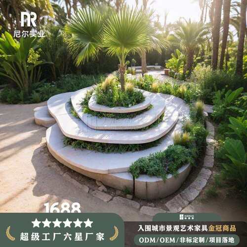 混凝土树池大口径公园户外庭院景观工程花盆落地长凳厂家直销