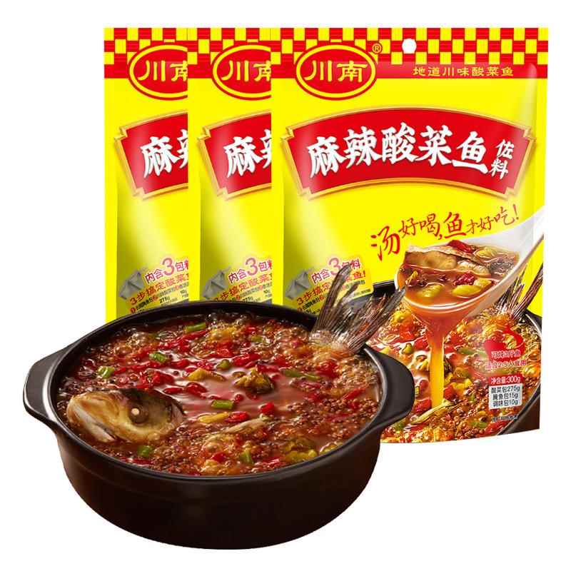 川南麻辣酸菜鱼佐料300g袋装正宗四川味火锅底料重庆水煮鱼调料包