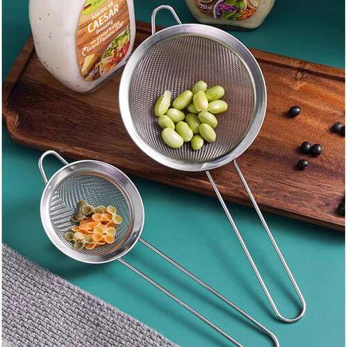 Kitchen Stainless Steel Strainer with Pointed Ears and Wide