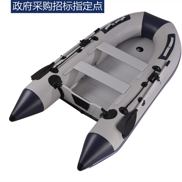 冲锋舟防汛救生艇加厚铝合金底2/12人充气橡皮艇充气船皮划艇