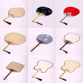 古典中国风双面diy扇子 团扇 工艺竹扇芭蕉 日式 老竹根空白宣纸扇