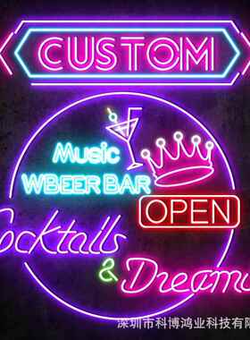 霓虹灯牌造型婚庆浪漫场景led霓虹发光字母图案ledlight