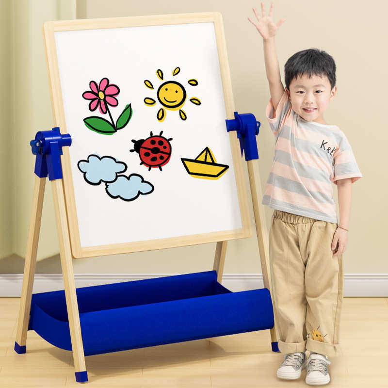 双面磁性多功能小黑板家用教学儿童画板支架式无尘可擦白板写字板