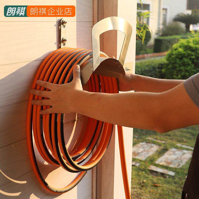 朗祺304不锈钢挂墙壁软管收纳架洗车水管绕管器卷管盘管金属支架