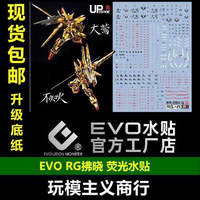 包邮 EVO RG拂晓 大鹫 不知火装备 RG晓 SEED DESTINY 荧光 水贴