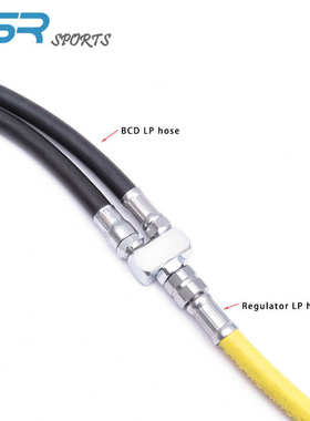 潜水调节器接bcd3通三通接头 1*9/16-18 2A UNF to 2*3/8-24 UNF