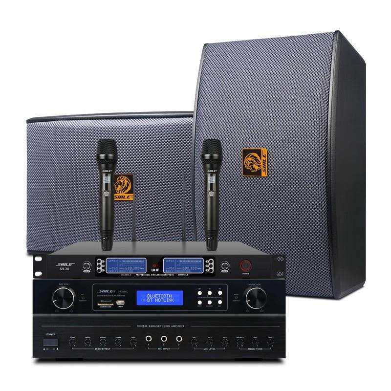 狮乐AV108+BX119会议室音箱功放话筒组合套装家庭ktv音响设备