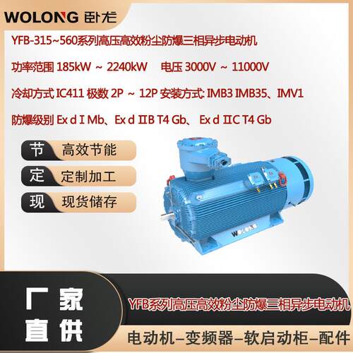 YBF-4003-4800W超高效率隔爆型三相异步电动机卧龙电气