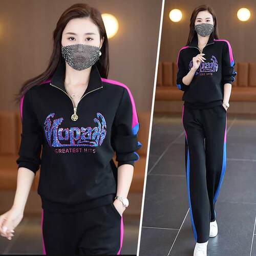 休闲运动服卫套装女春秋新款气减龄73229788时尚个小子卫衣裤两洋