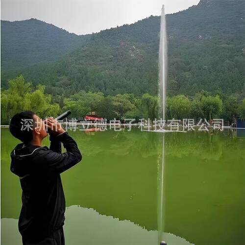 喷小型户呐外景点网红喊游泉声控喷泉乐互338动景观工程牛角造型