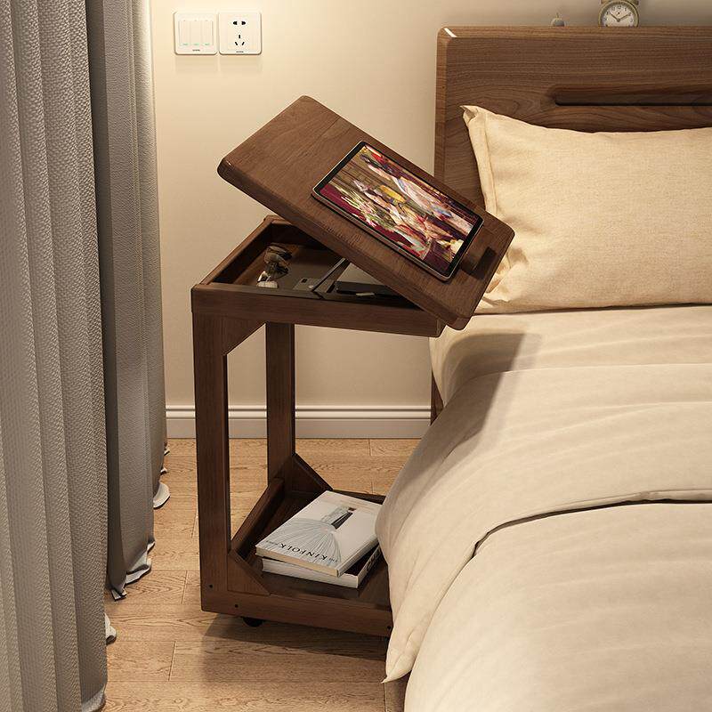 可移动电脑桌实木腿卧室床边桌小型学生家用笔记本工作台学习桌子