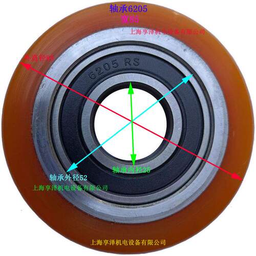 杭州车承重轮前轮85*85轮HAN子GC6875856叉HA杭叉支撑轮辊轮橡皮