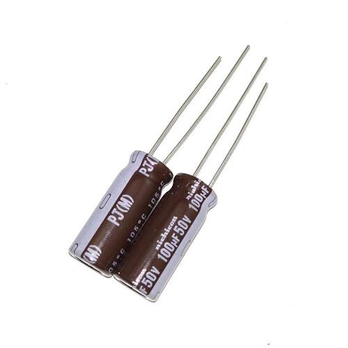 50V100UF尼吉康PJ/PM高频低阻主板滤波固定铝电解电容器105度8*20
