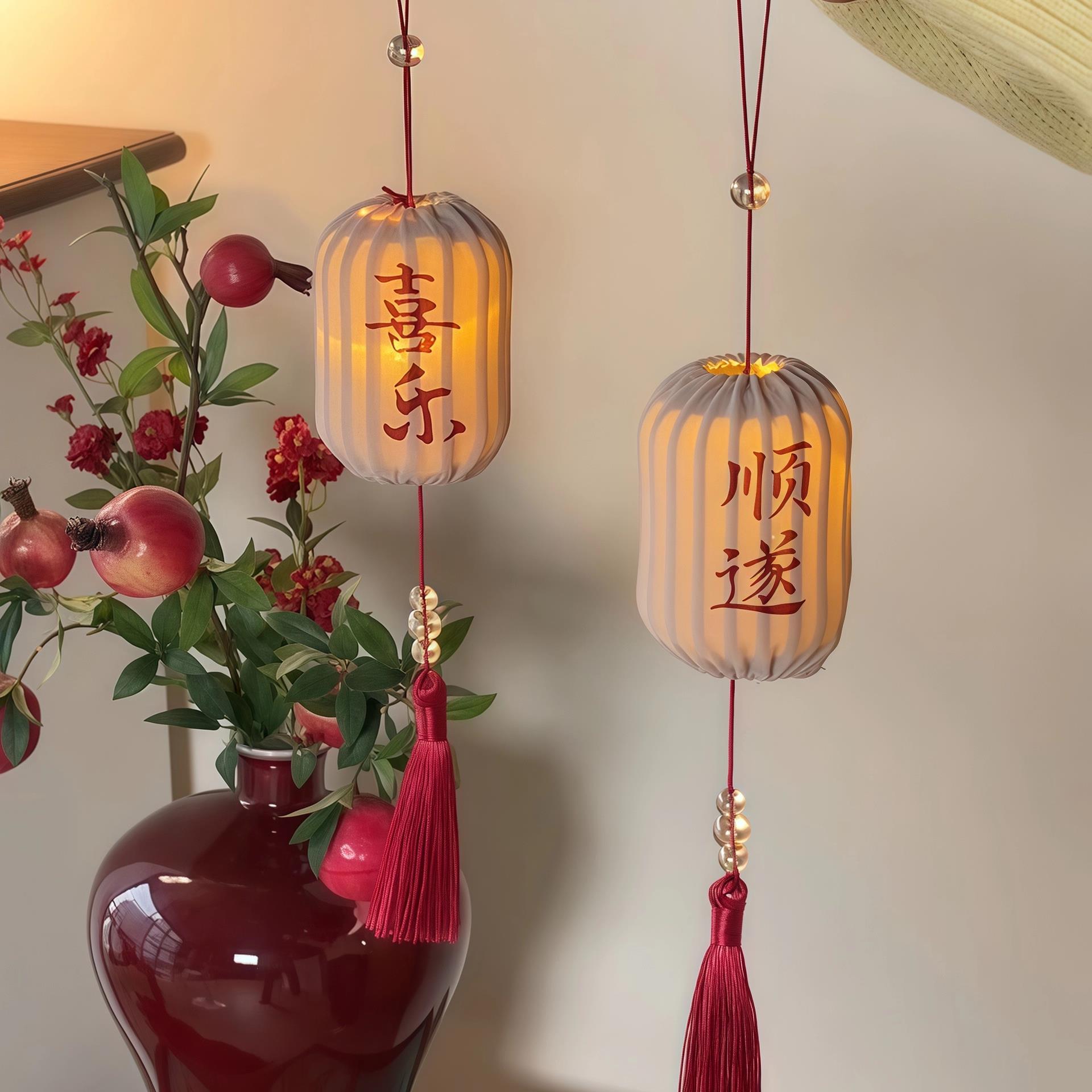 灯笼挂饰2026马年元旦装饰新年发光小灯笼客厅氛围装饰古风布置