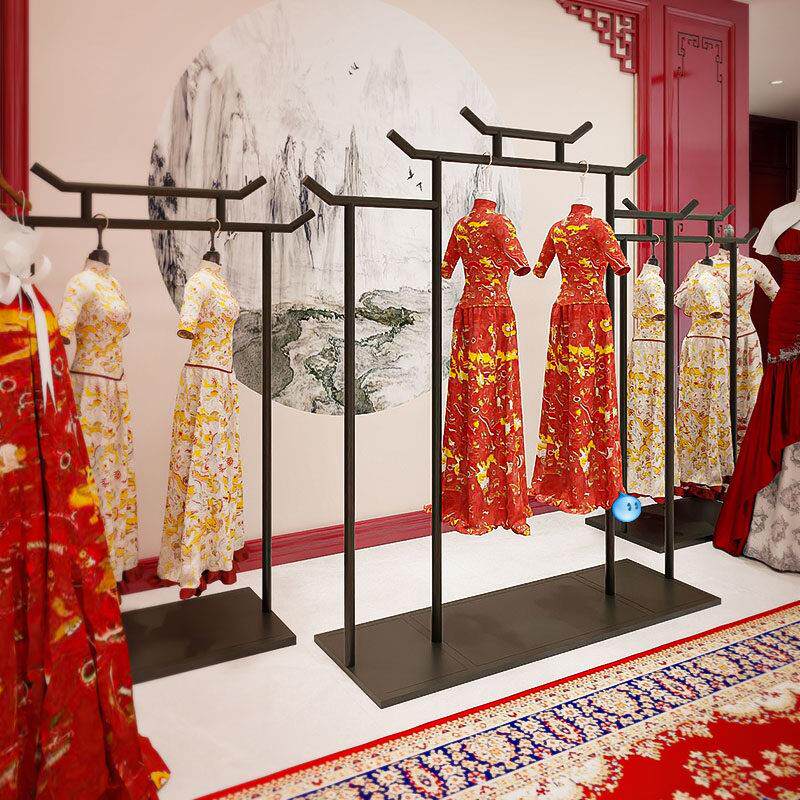 新中式服装展示架汉服婚纱礼服陈列架彷古秀禾架简约龙门架子古风