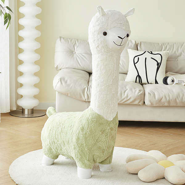 羊驼凳子儿童房沙发边家用卡通板凳创意造型客厅休闲沙发凳换鞋凳