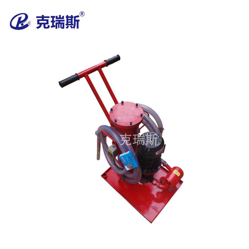 克瑞斯过滤 小型移动式液压油滤油机 工业用便携式高粘度滤油小车