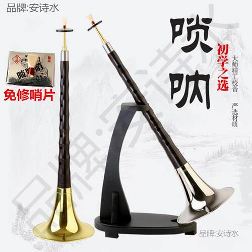 乐器全套 黑檀乌木D唢呐 初学者d调锁呐 送哨盒 芯子