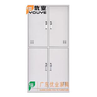 厂家供应四门衣柜学校宿舍家具更衣柜四门铁柜员工铁皮衣柜