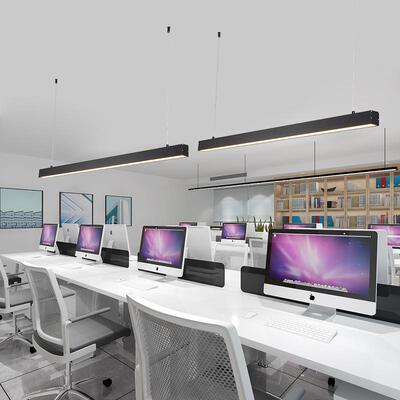 现代约办公室LED长条灯简公餐厅吊灯一字客厅吧台MFX创条意形办灯