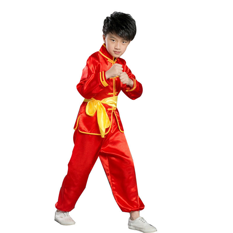 中小学生武术服秧歌服腰鼓打鼓服装舞龙舞狮表演服男女太极演出服