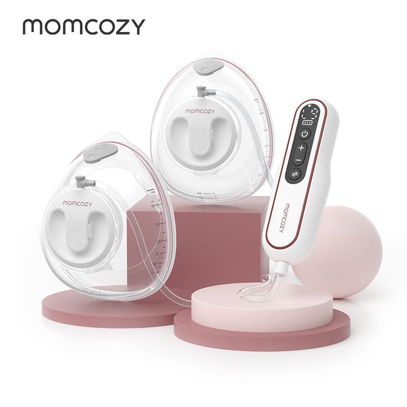 新款Momcoz吸y奶电动穿戴式免手扶挤奶器 全自动便携器双边集乳器