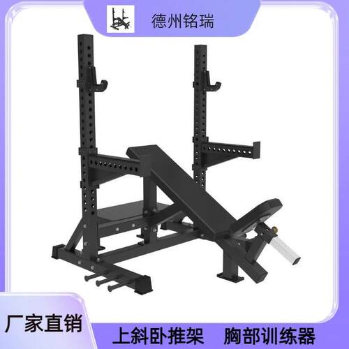 REP可调节上斜卧推架杠铃卧推架商用力量举深蹲架一体杠铃保护架