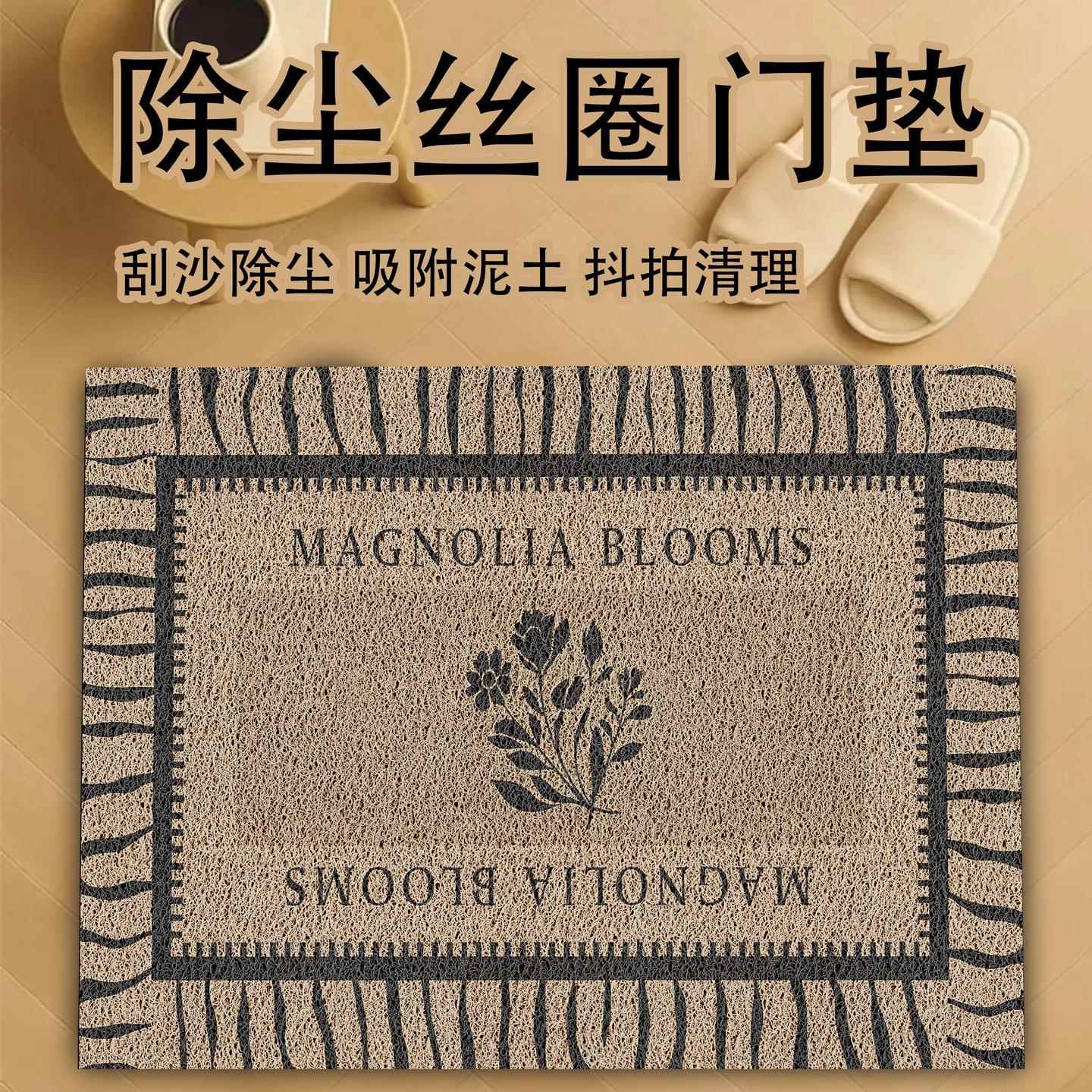 耐脏玄关进门口门厅地毯除尘丝圈地垫法式家用防滑脚垫子入户门垫