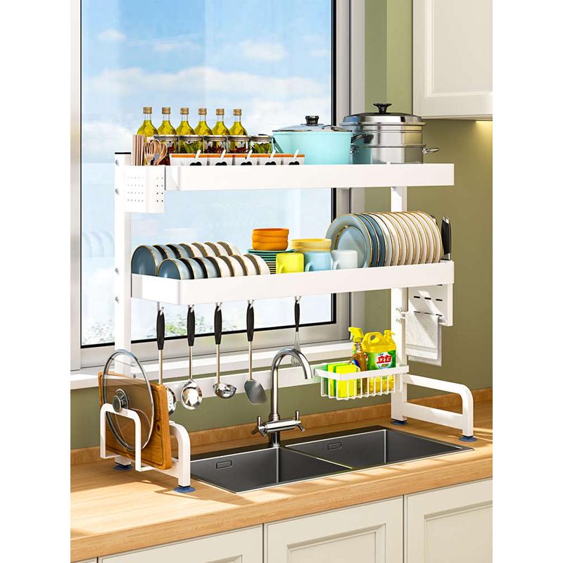 水槽碗架沥水架厨房洗碗池上方洗碗槽多功能洗菜盆水池收纳置物架