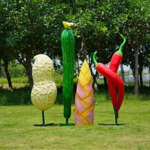 户外仿真大型水果蔬菜摆件装 饰商业街玻璃钢景观美陈雕塑工厂现货