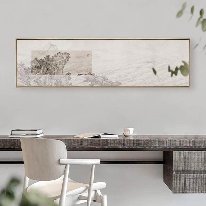 网红新中式装饰画禅酒意抽山水客厅卧室床挂画象厅店横中餐国风头图片