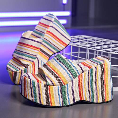 women wedge slippers high heel shoes大码42高跟沙滩凉拖鞋