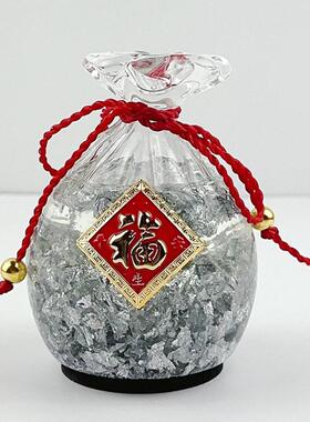 新款上市银色金箔福袋摆件创意中式摆件热销东南亚市场越南马来