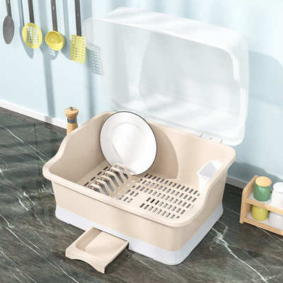 厨房碗碟碗盘收纳架盘子沥水碗架装碗筷收纳箱放碗餐具盒带盖碗柜