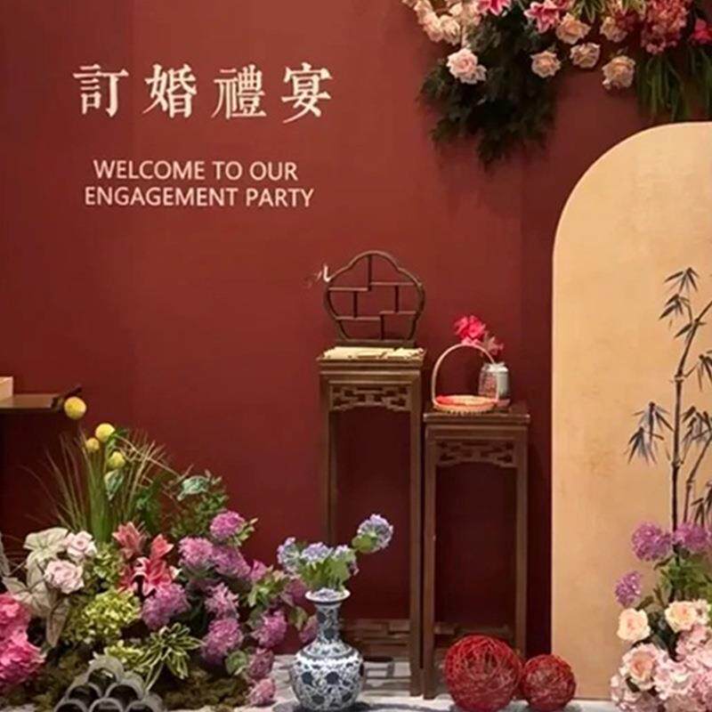 传统婚宴婚庆道具仿古凳子汉唐桌摆件中式木质婚礼装饰桌拍摄道具