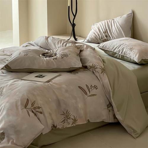 复美式00贡缎全棉长绒棉四件套纯棉1被古套SJK床单床s笠家用床上