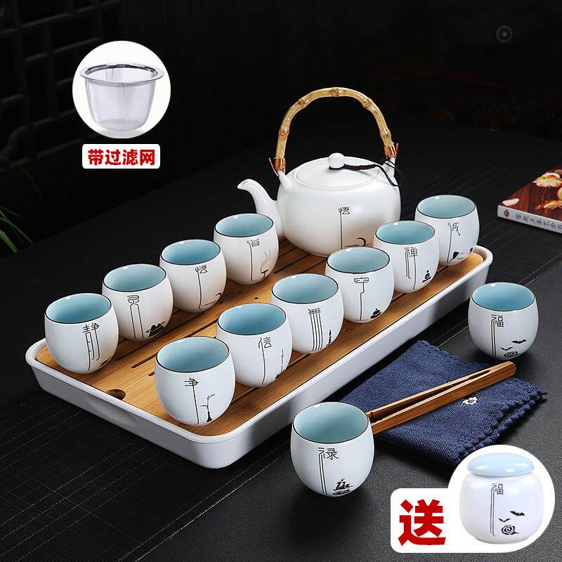 正品家茶用茶杯一套装泡茶壶茶具客厅喝陶小瓷杯子约办公室用简现
