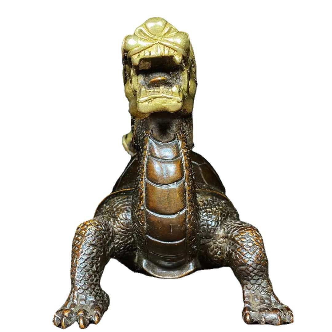 古铜摆件摆件旧货老物件批发古董收藏乡下鎏金 复古 龙古玩仿龟