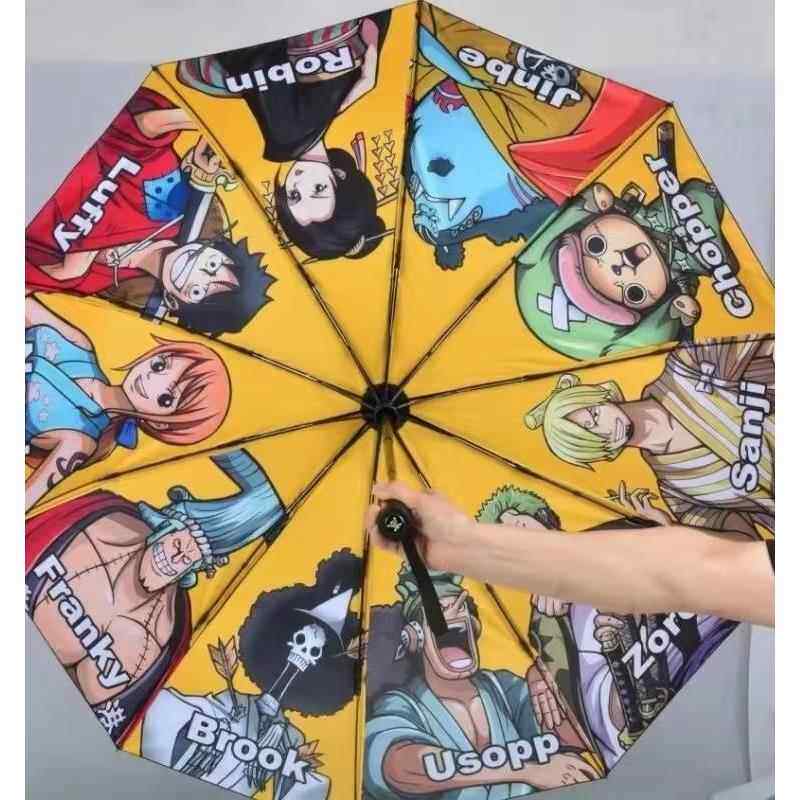 海贼王联名雨伞全自动正版三折伞卡通动漫晴雨伞鲁夫索隆草帽团