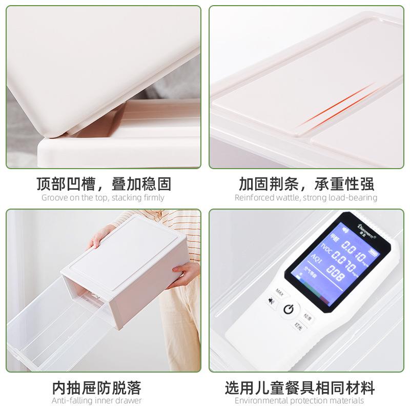 塑料收纳箱抽屉WMM透明家用衣物理储物箱装衣服整式箱柜抽子拉收