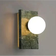 现代简约创意卧室床头灯客厅阳台墙壁云石灯高端大理石玻璃球壁灯