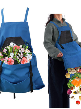户外采摘大口袋围裙园艺快速释放收割围裙背包工具围裙采摘袋