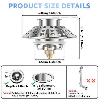 Pop Up Bathtub Drain Plug Brass Tub Drain Stopper with