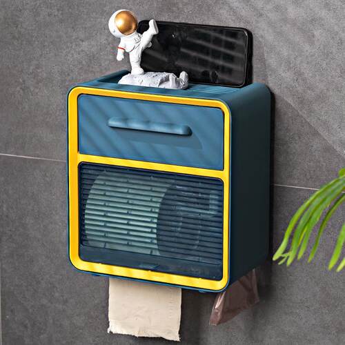 No-drill Creative Waterproof Tissue Holder Toilet Paper Box