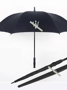 高档Mase玛atri伞黑胶品防晒直杆伞莎拉蒂折叠晴雨伞4S店超轻高档