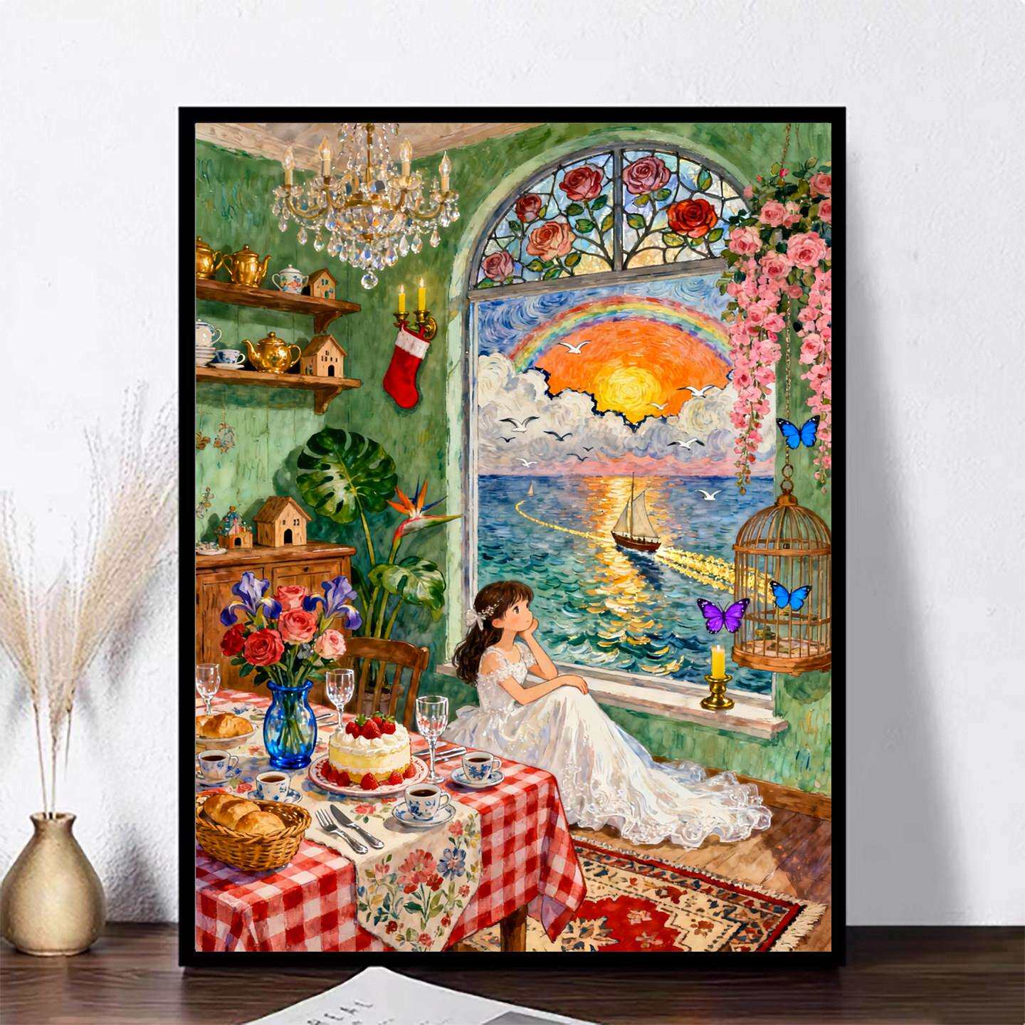【田错花】新的款钻石画钻甜甜时光满ZTP钻点图风景手工装饰画满